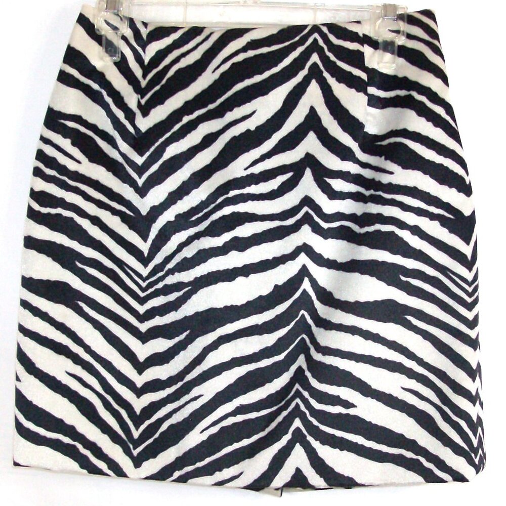 Vintage Zebra Print Mini Skirt Focus 2000 Sport Charles Glueck Black & White Sz8